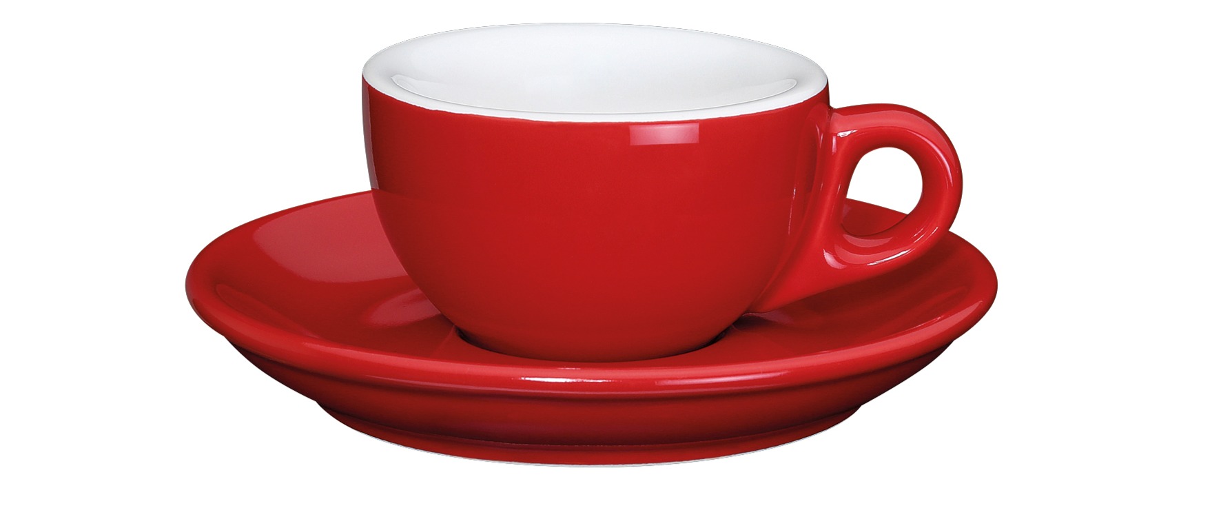 215120 ROMA červený silnostěnný šálek s podšálkem na espresso 50 ml CILIO